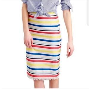 J.Crew Women's Colorful Jacquard Striped Skirt E7407 Size 2